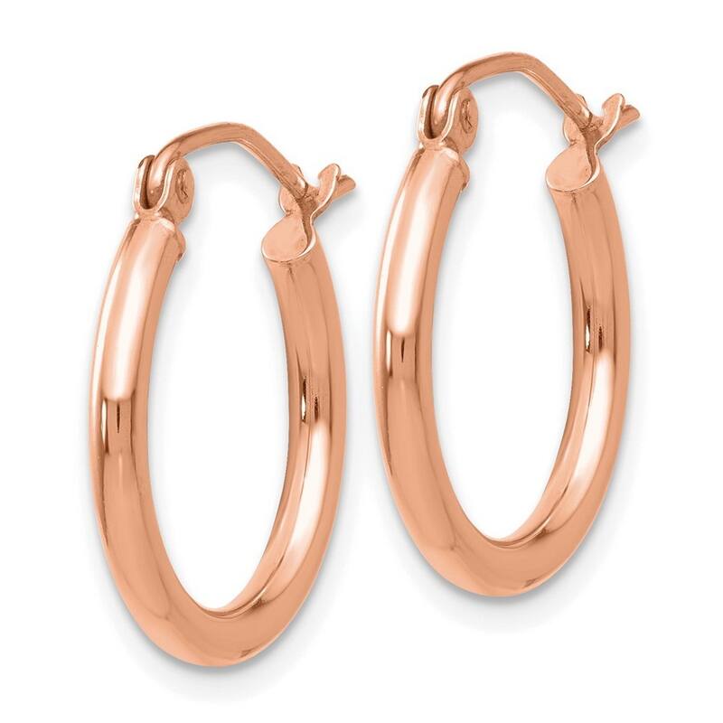 Curata 10k Rose Gold Polished 2x17.5mm Lightweight Classic Hoop Earrings