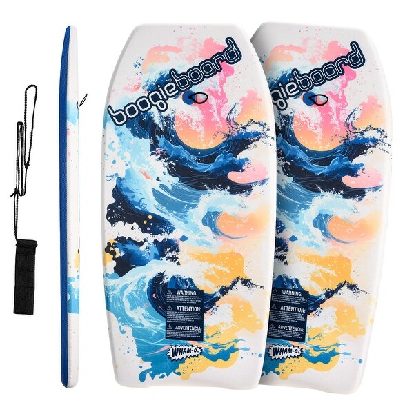 2 Pack 37 Inch Boogie Board, Lightweight with Wrist Leash