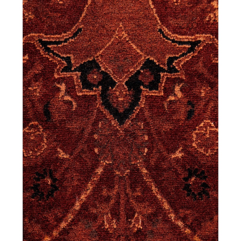 Overdyed One-of-a-Kind Hand-Knotted Area Rug - Orange - 4' 7" x 7' 1"