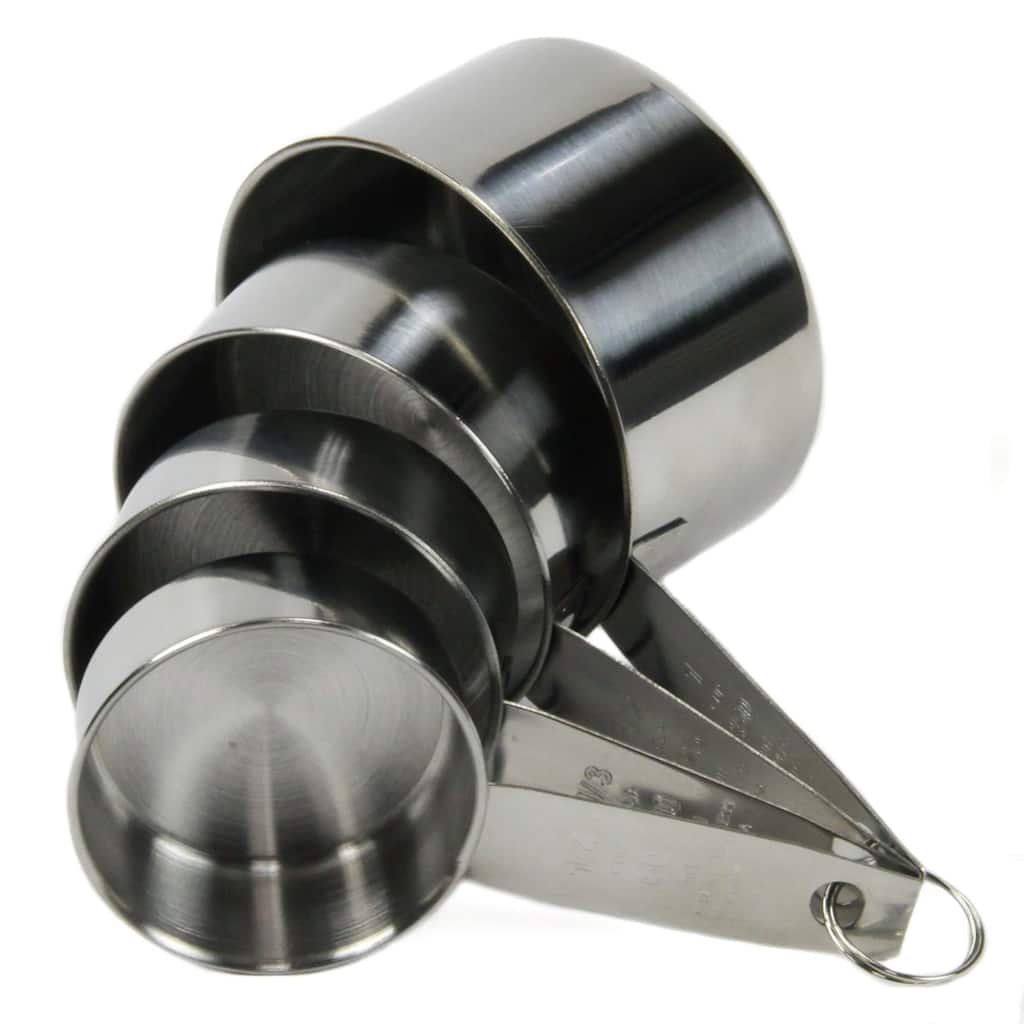 Chef Craft 4-Piece Stainless Steel Measuring Spoon Set - 1/4, 1/3, 1/2, and 1 Cup