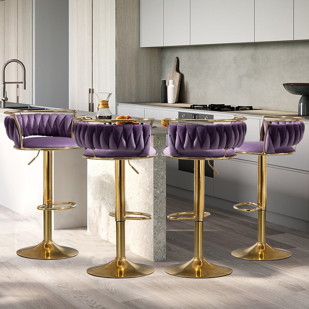 Purple leather outlet bar stools