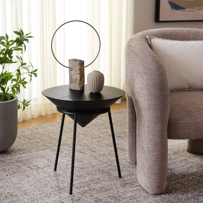 SAFAVIEH Home Apuline Side Table - 16"W x 16"D x 18"H - Black