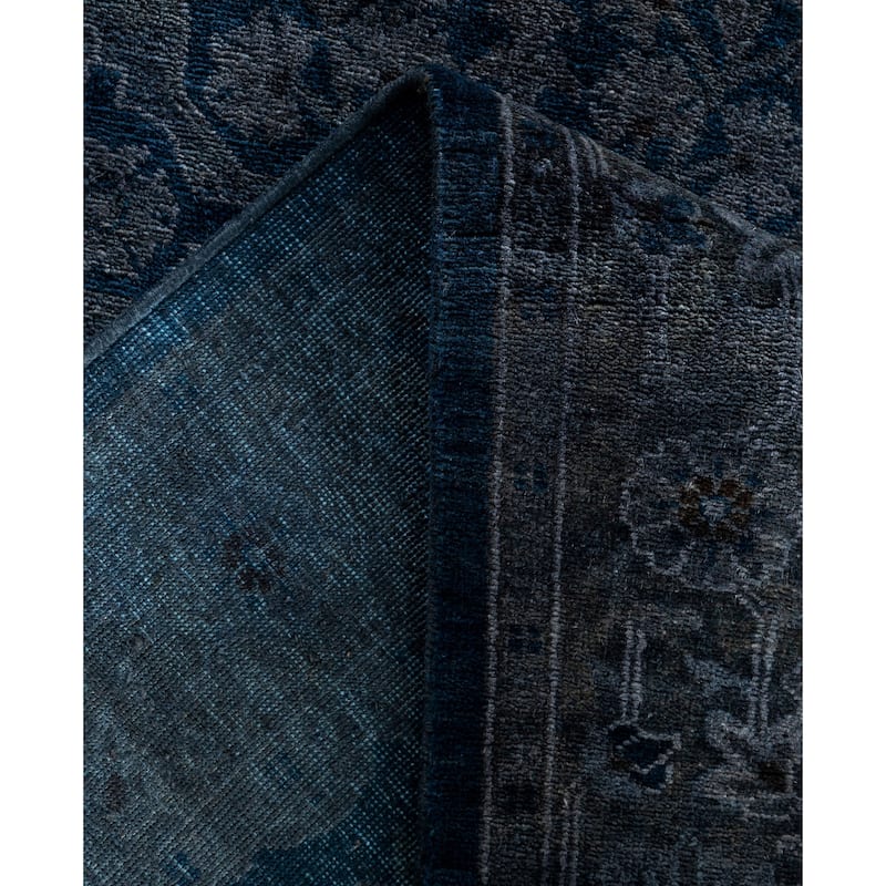 Overdyed One-of-a-Kind Hand-Knotted Runner Rug - Gray - 2' 7" x 20' 3"