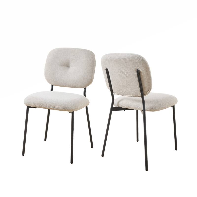 2PCS Fabric Metal Legs Side Chairs