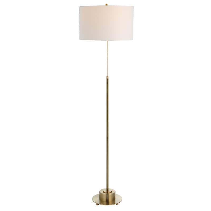 Uttermost Prominence Brass Floor Lamp - 17"W x 69.75"H x 17"D - Antique Brass