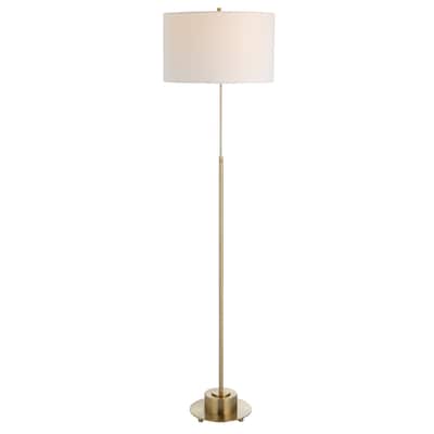 Uttermost Prominence Brass Floor Lamp - 17"W x 69.75"H x 17"D