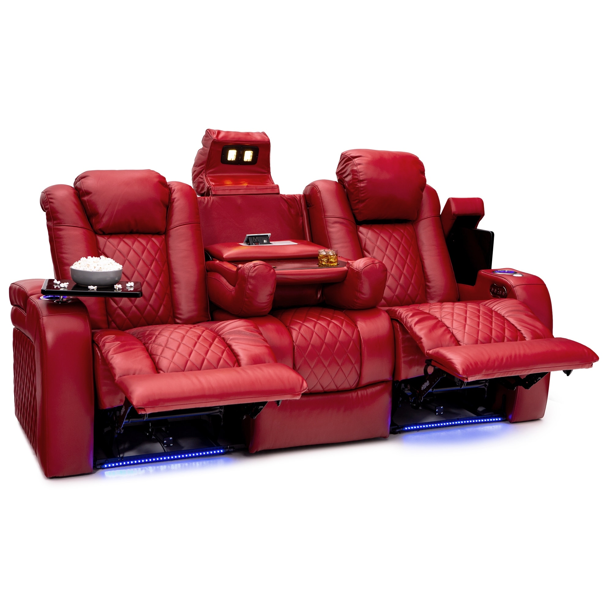 Seatcraft Anthem Sofa and Loveseat Red Leather 7000 Power Recline
