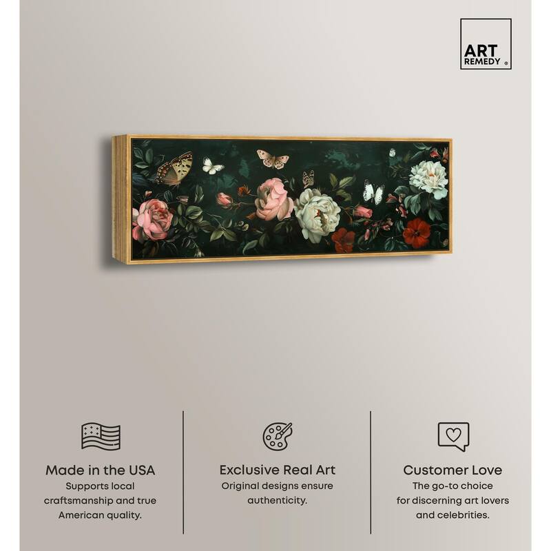 Emerald Floral II Panoramic Canvas by Art Remedy