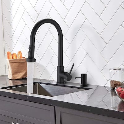 Proox Single handle Kitchen Faucet Pull Down Sprayer w/ Soap dispenser