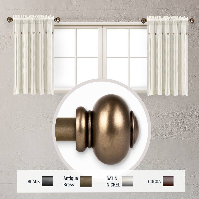 InStyleDesign Monroe 5/8 inch dia. Side Curtain Rod 12-20 inch long (Set of 2) - Antique Gold