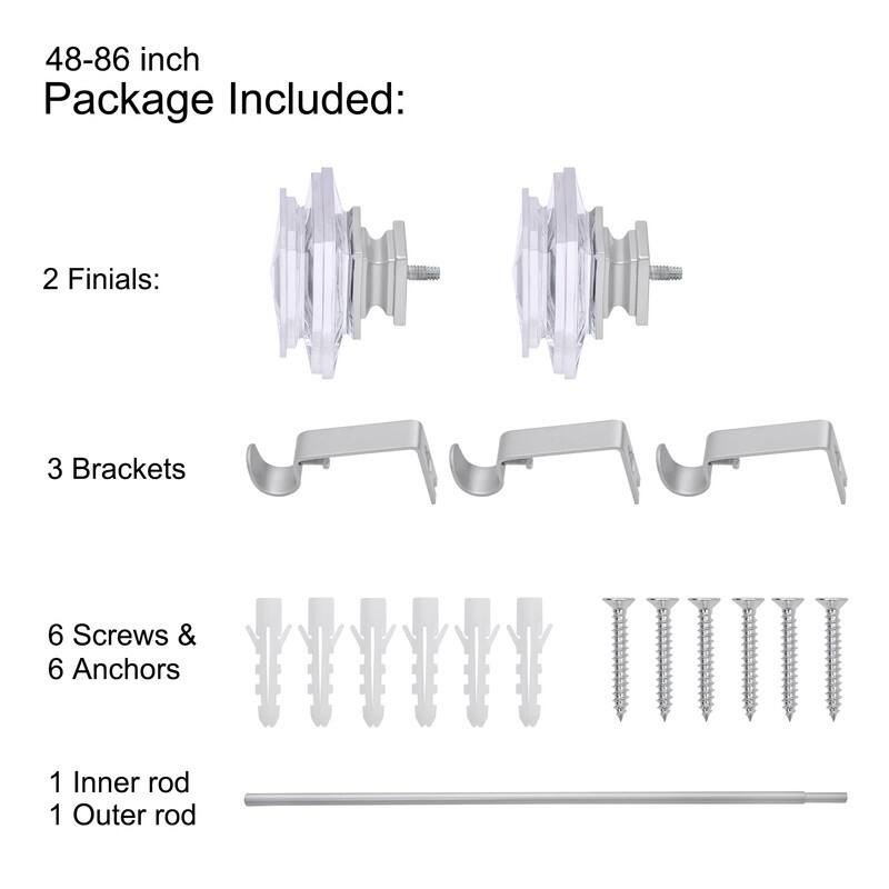 UTOPIA ALLEY Wall Mounted 3/4 Inch Curtain Rod - Adjustable Drapery Rods, Bedroom & Living Room Decorative Curtain Rods