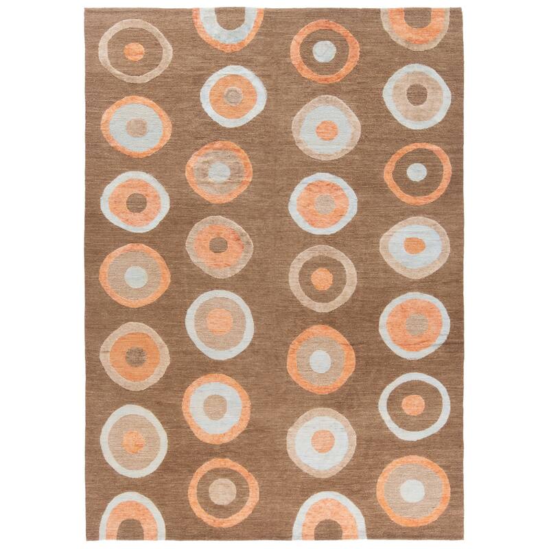 SAFAVIEH Couture Hand-knotted Santa Fe Afke Modern Wool Rug - 9' x 12' - Chocolate/Chocolate