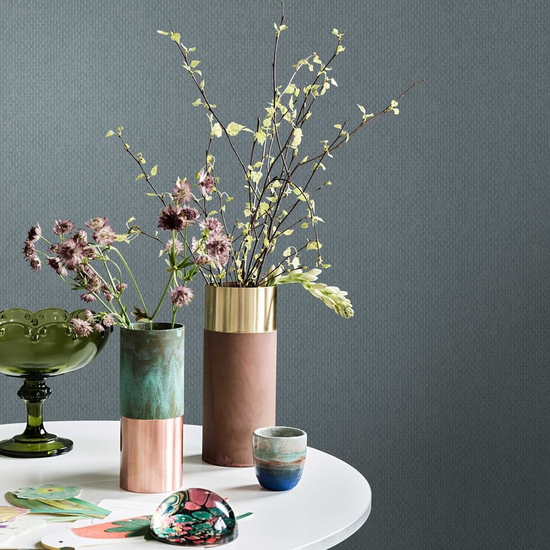 Brewster Pearson Teal Distressed Geometric Wallpaper - 21in x 396in x 0.025in