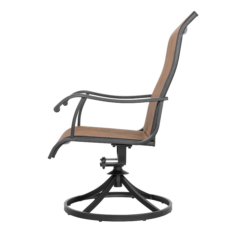 Nuu Garden 4-Piece Outdoor Textilene Swivel Dining Chairs - Swivel Chairs