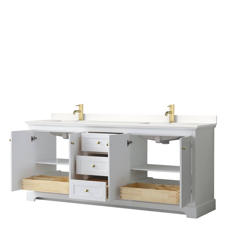 Avery 80-inch Double Vanity, Quartz Top