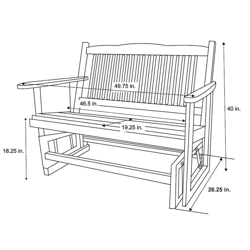 Torrey Loveseat Porch Glider Bench - 49.75-inch