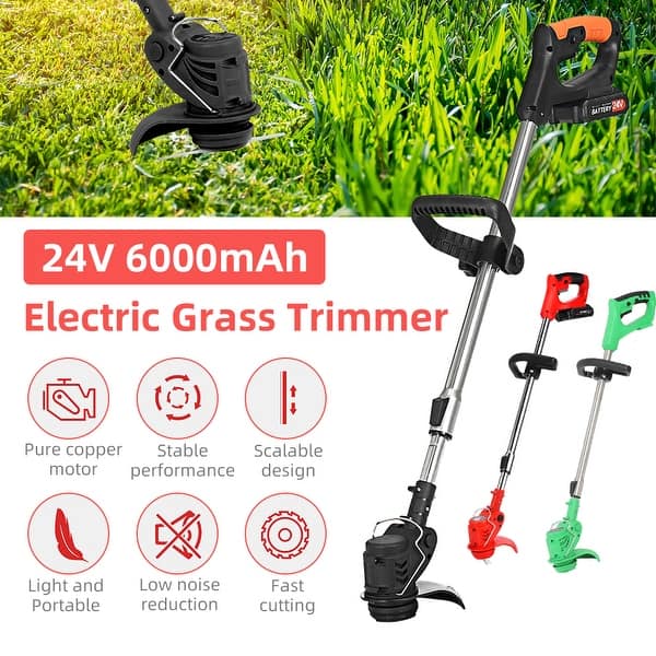 24V Portable Electric Grass Trimmer Handheld Multi-function Lawn Mower  Cordless Tree Cutter Garden Tools With 1 Battery - Bed Bath & Beyond -  34057040