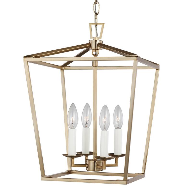 Bellevue Moselle 4 Light 13" Wide Taper Candle Pendant - Satin Brass