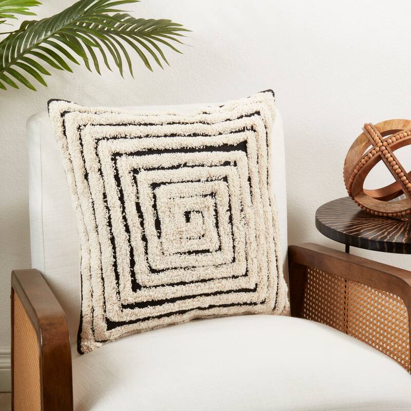 Geometric Harmony Tufted Throw Pillow