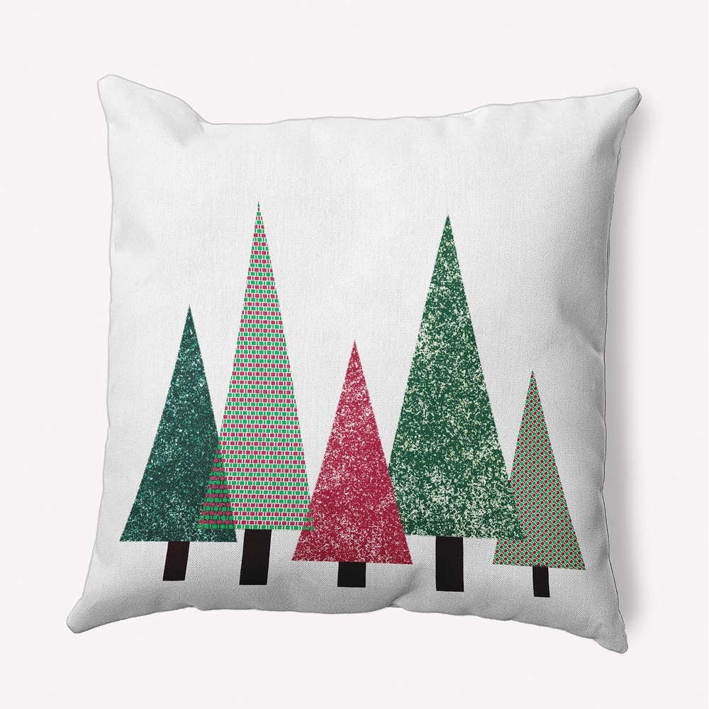 Triangle Trees Indoor/Outdoor Christmas Throw Pillow