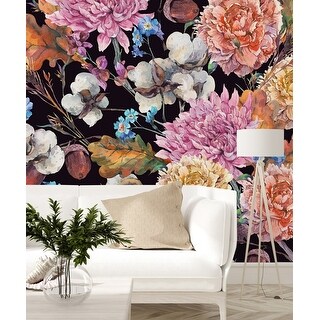 Cotton with Flowers Wallpaper Peel and Stick and Prepasted - Bed Bath ...