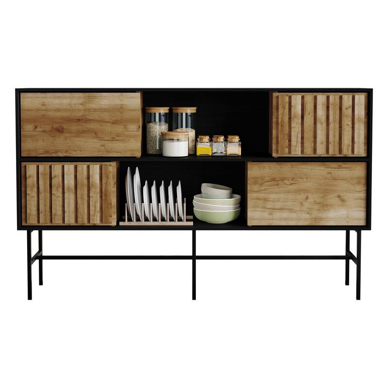 CraftPorch Modern Wooden TV Stand Console - Light Oak