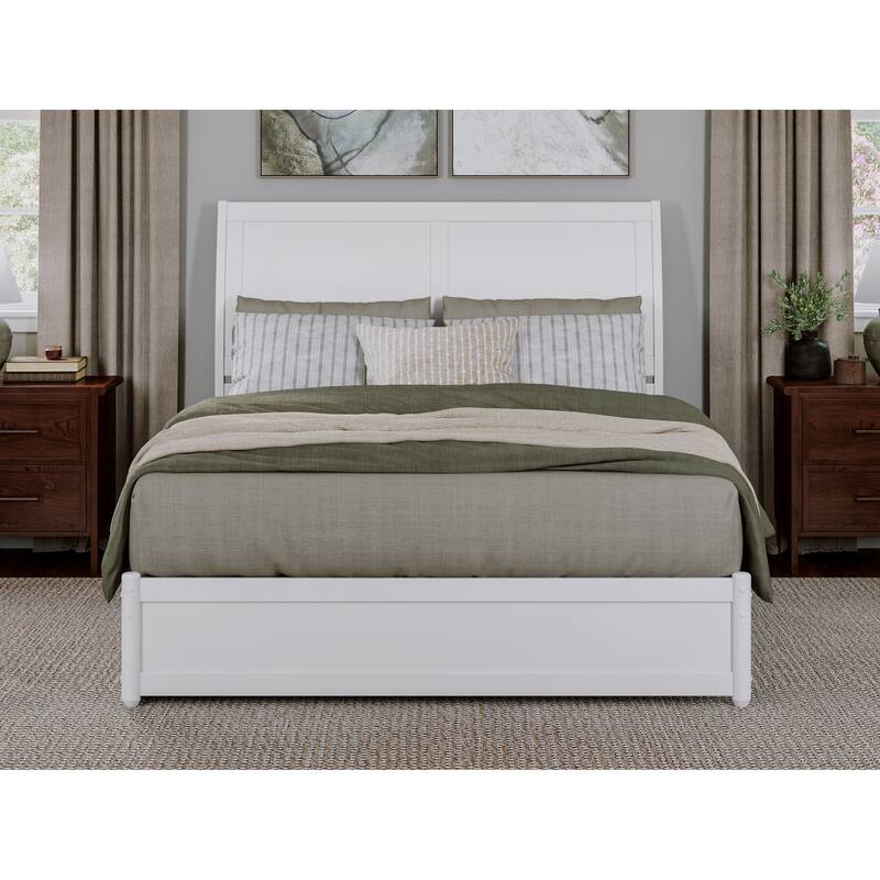 Andorra Platform Bed with Panel Footboard and Twin XL Trundle