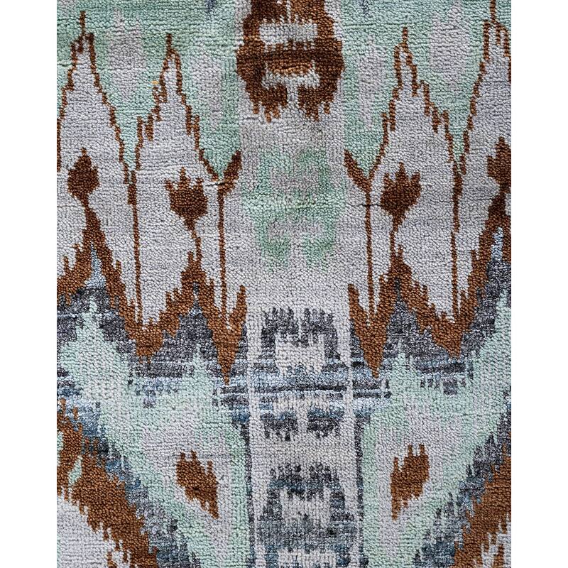 Ikat One-of-a-Kind Hand-Knotted Area Rug, Blue - 8' 0" x 10' 4"