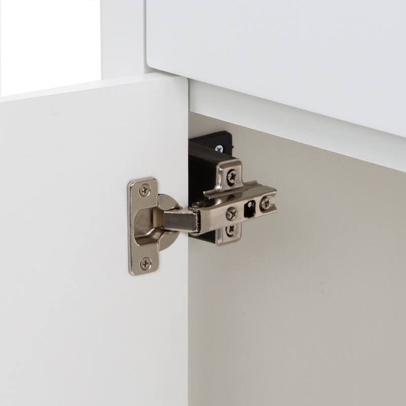Spring Mill Cabinets Salil 60" Double-Sink Vanity With 2 Cabinets, 3 Drawers, and White Sink Top