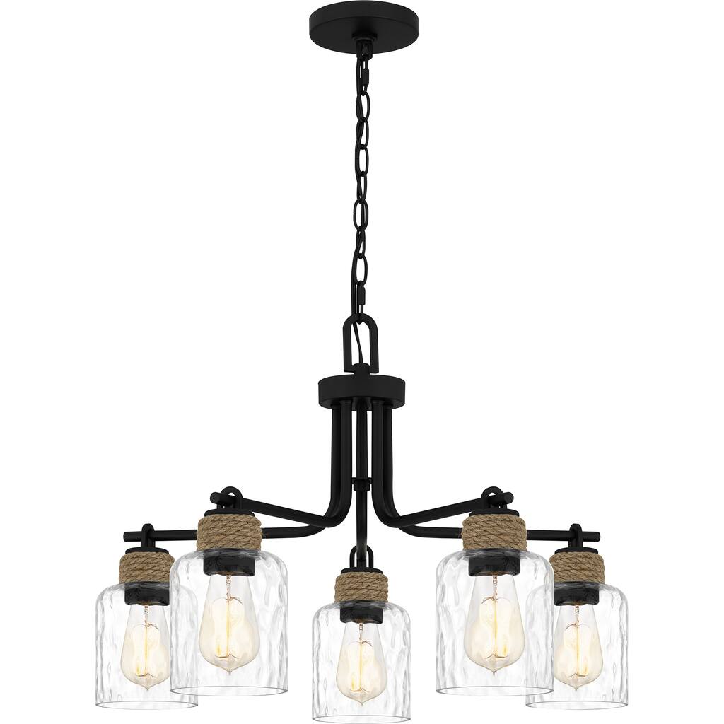 Baltic 5-Light Matte Black Chandelier - Matte Black