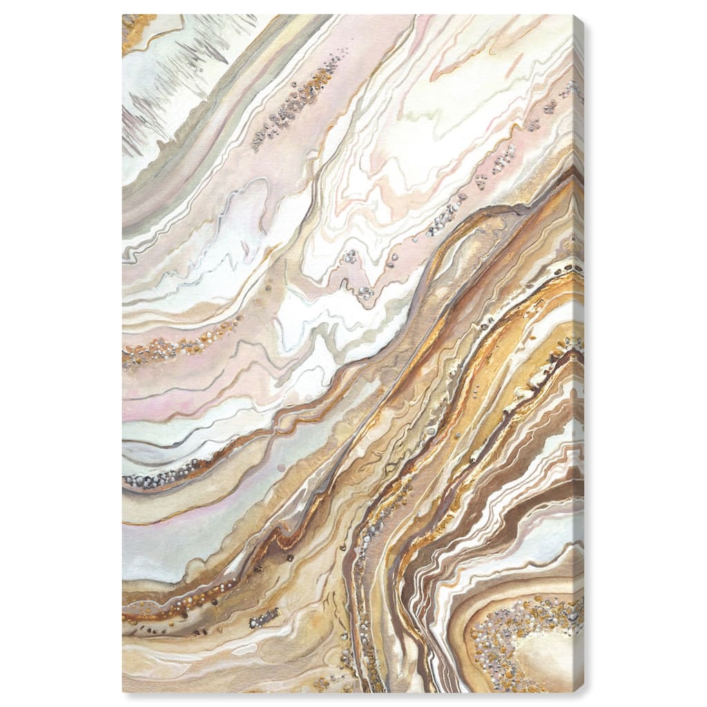 Art Remedy Royal Gold Geode Gallery Wrapped Mineral, Agate & Geode 1 Piece Canvas Wall Art
