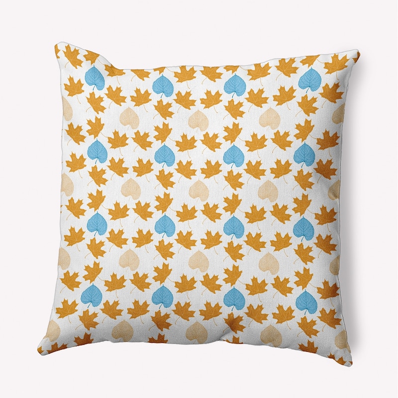 Lots of Leaves Fall Indoor/Outdoor Throw Pillow - 16" x 16" - Golden Mustard