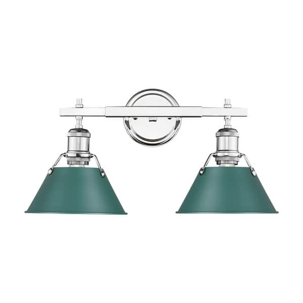 Yep by Golden Lighting Orwell 2-light Vanity in Chrome and Pine Green shade