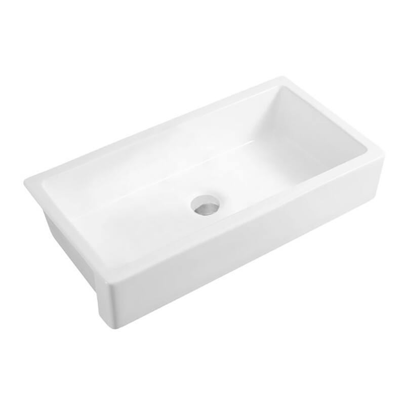 37"L x 19" W Farmhouse Apron Front White Kitchen Sink