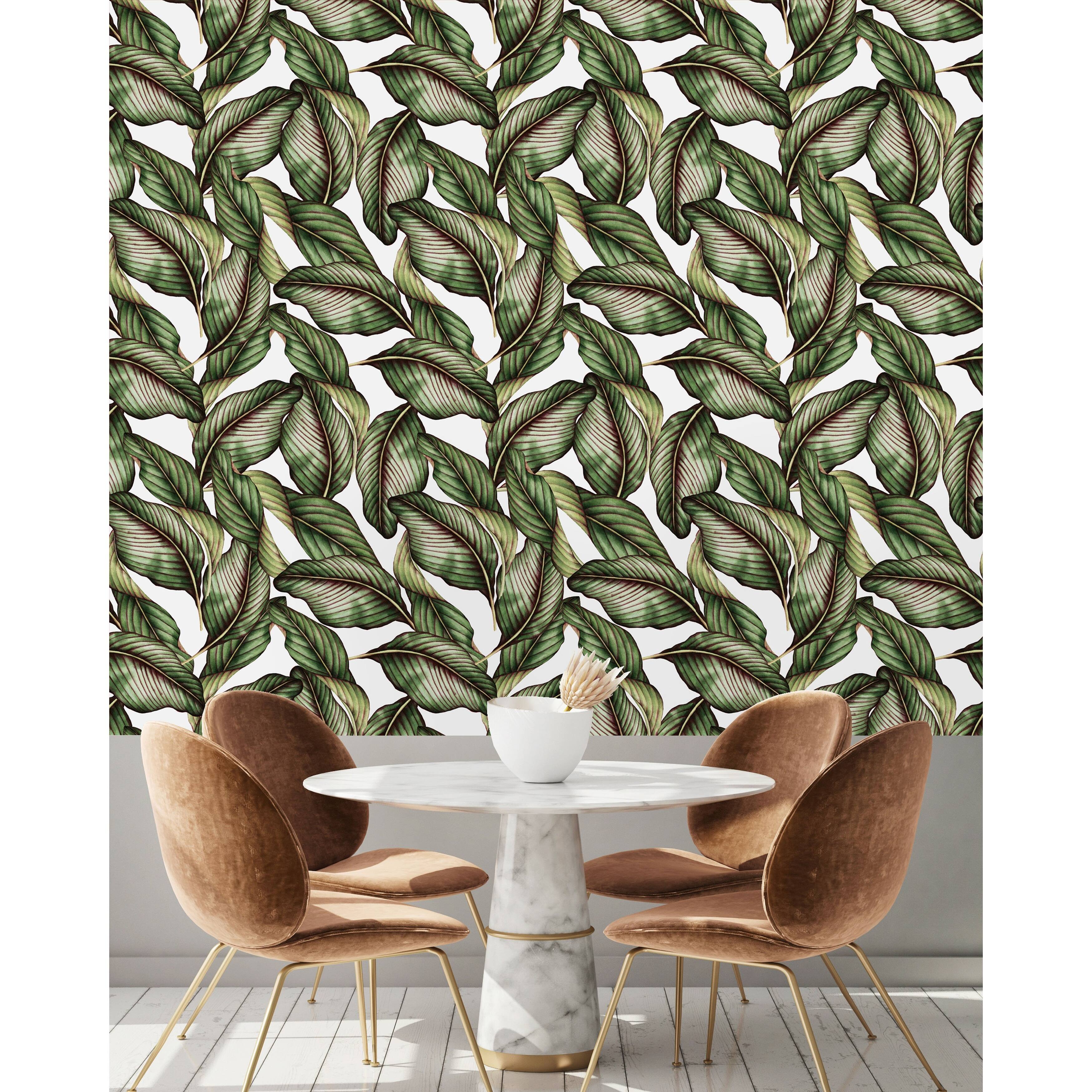 Retro Banana Leaves Peel and Stick Wallpaper Bed Bath & Beyond 32616768