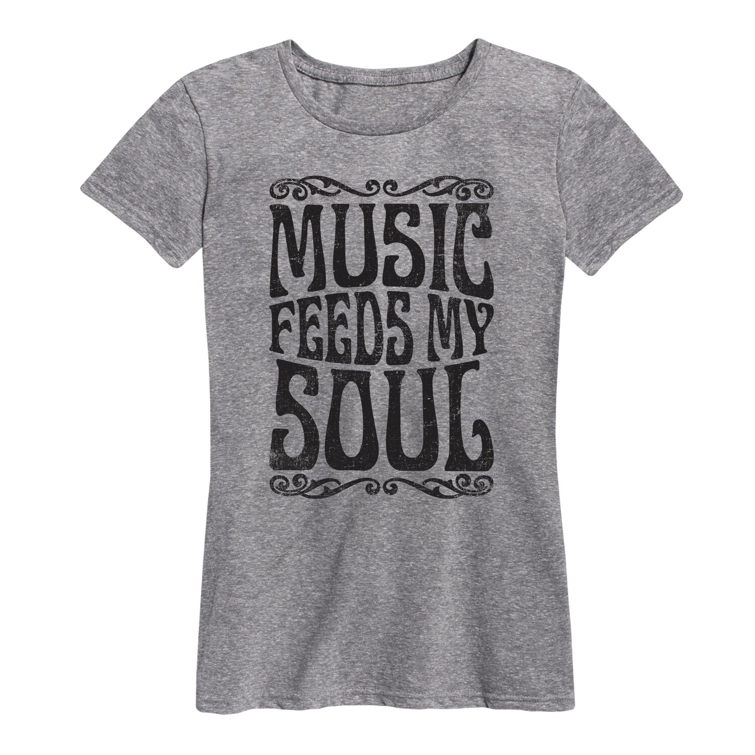 Shop Music Feeds My Soul Ladies Short Sleeve Classic Fit Tee