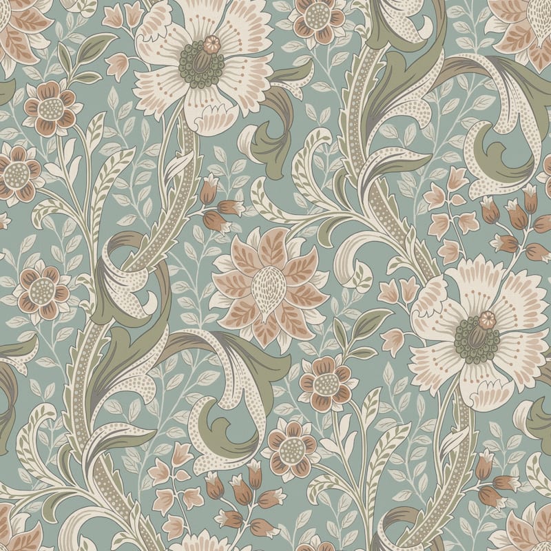 Chesapeake Liora Aqua Floral Trail Wallpaper