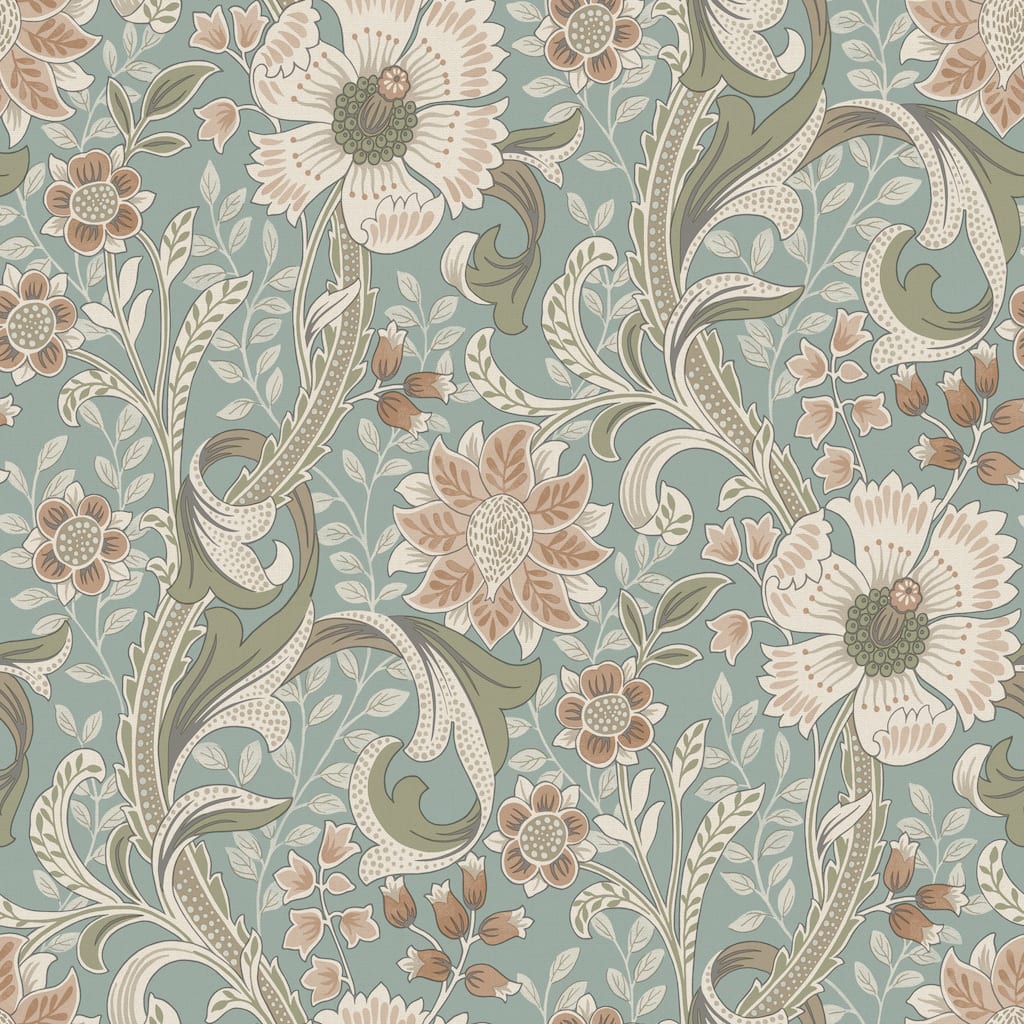 Chesapeake Liora Aqua Floral Trail Wallpaper