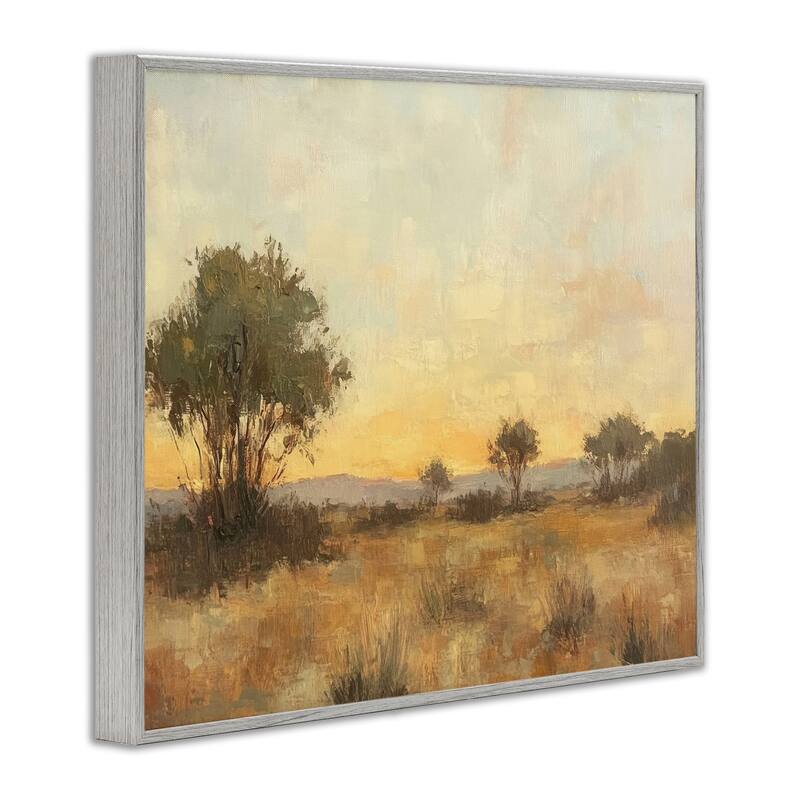 Stupell Honey Hued Horizon Framed Giclee Art Design By Petal Prints Design