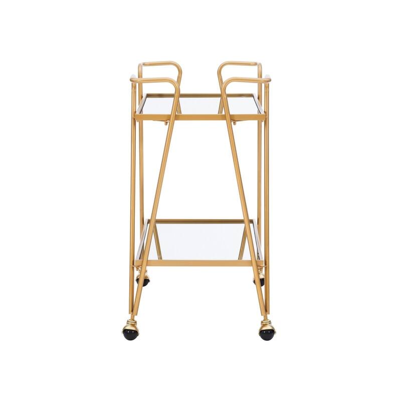 Rosa Mid-Century 2-Teir Rolling Metal Bar Cart