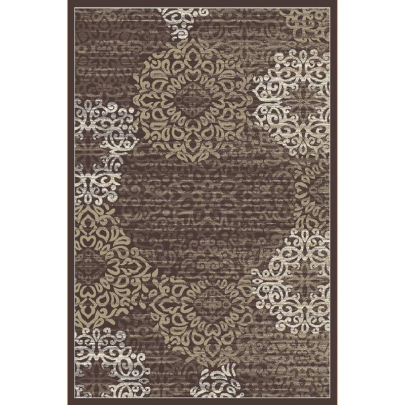 Admire Home Living Plaza Modern Abstract Damask Pattern Area Rug