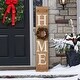 preview thumbnail 3 of 37, Glitzhome 42"H Wooden Christmas Porch Sign with 3 Changeable Floral Wreaths