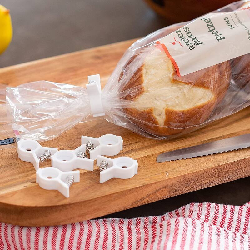 Chef Craft 6pc Bread & Bagel Clips - Plastic or Chip Bag Tie Sealing Clips