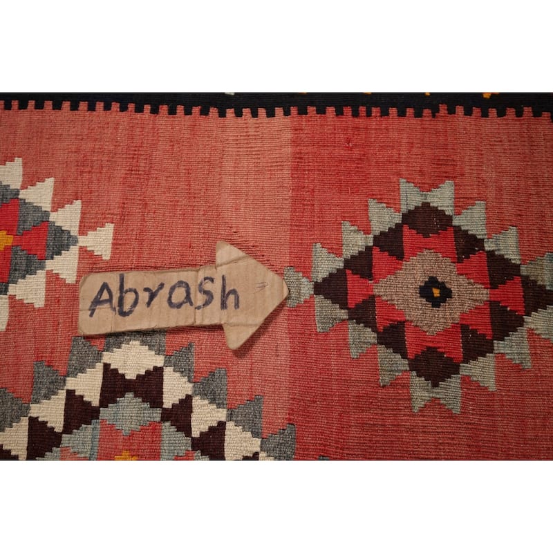 Tribal Kilim Qashqai Persian Vintage Rug Flatweave Wool Carpet - 5'2"x 8'2"
