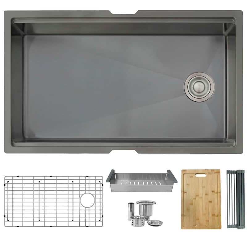 Versa33 Undermount 33" Single Bowl Stainless Steel Kitchen Sink - 33" x 19" x 10"