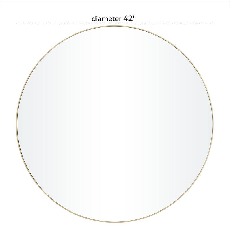 Wooden Wall Mirror with Thin Frame - Gold - Roche River Decor