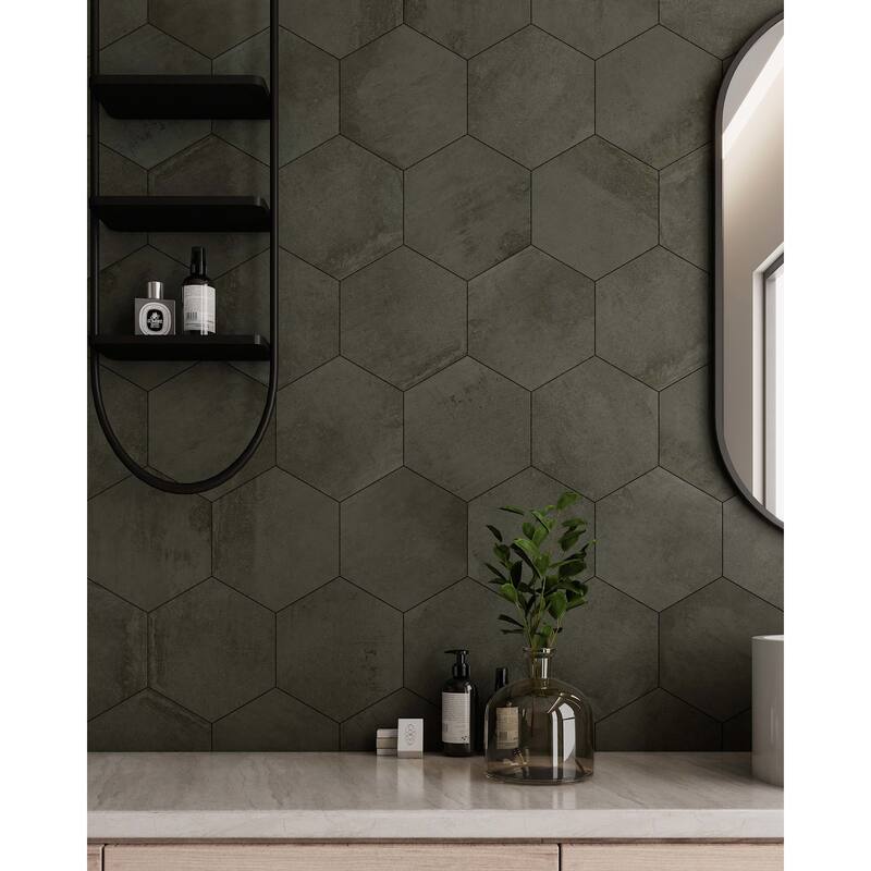 Cruz Bay Studio MKT61138 Arcadian - 9" x 10" Geometric Wall Tile -