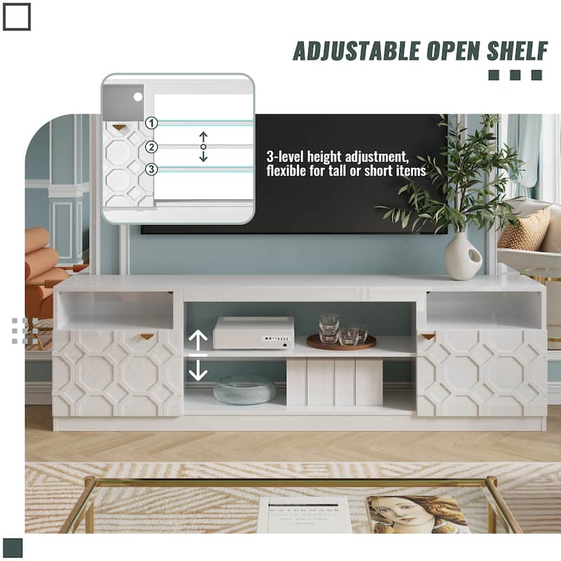 Clihome 70'' High Gloss TV Stand