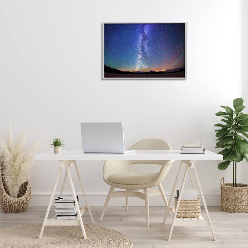 Stupell Milky Way Stars over Earth Framed Giclee Art Design By Royce Bair