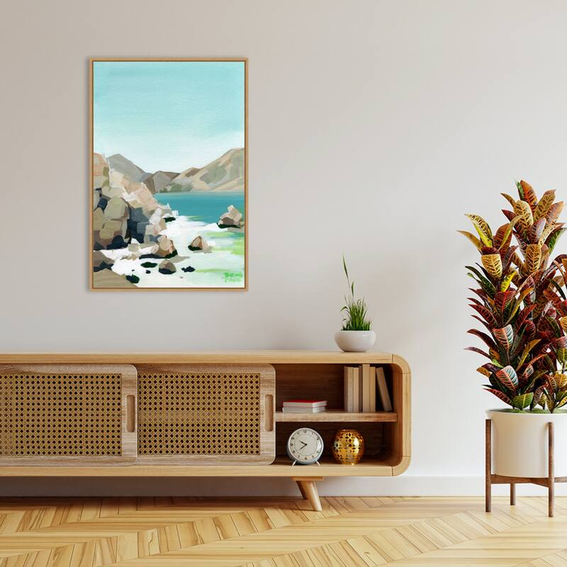 Rocky Coast by Brook Page Framed Canvas Wall Art Print